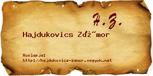 Hajdukovics Zámor névjegykártya